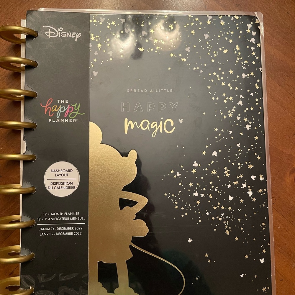 The Happy Planner Disney Dashboard Layout Planner with Gold Accents